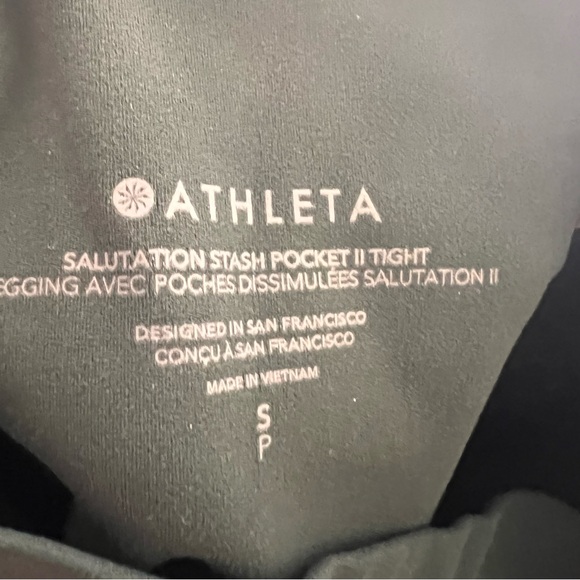 Athleta Salutation Stash Pocket II Tight Legging dark green sz small - Picture 10 of 12